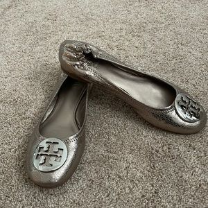 Tory Burch Gold Ballet Flats Size 8